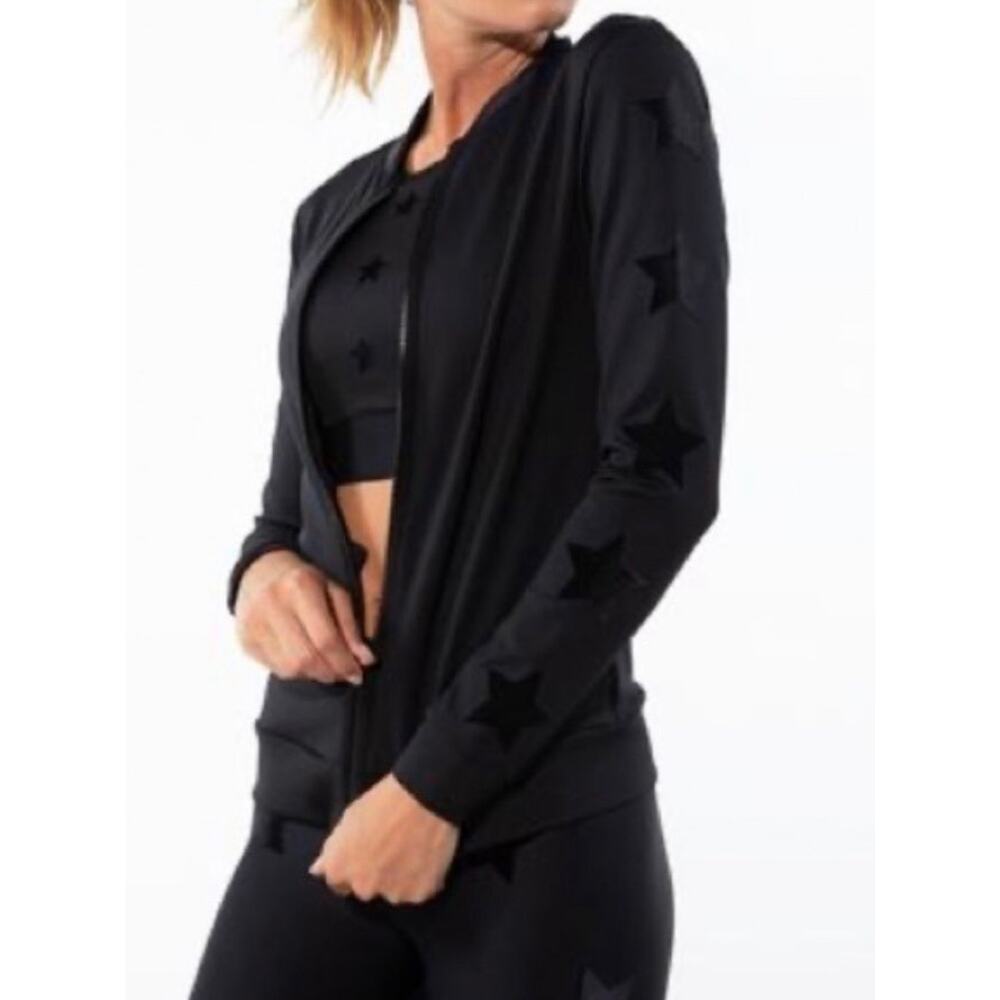Ultracor Womens Jacket Black Lux Knockout Star Hooded Full Zip Large |$198